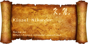Kiszel Nikander névjegykártya